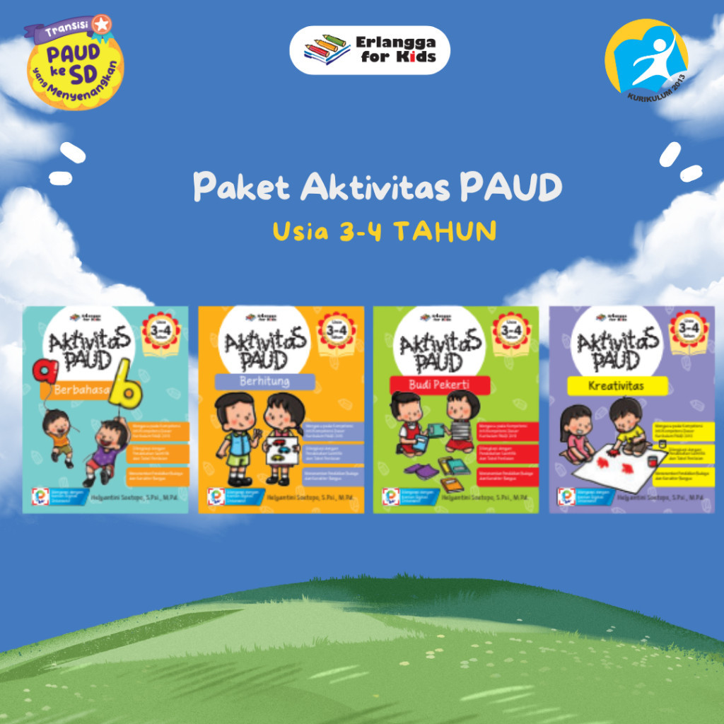 [Erlangga ] Buku Paket Tk/Paud: Paket Aktivitas Paud Usia 3-4 Tahun