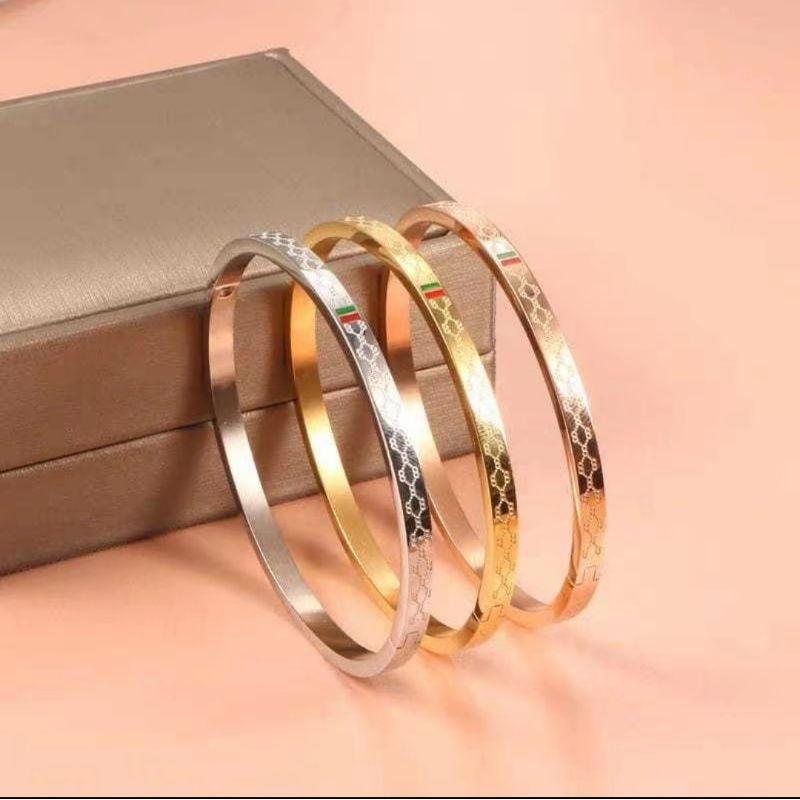 Gelang Titanium Steel Simple Korean Style Aksesoris Cewek Anti Karat