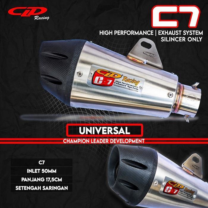 Silencer Only Knalpot CLD Racing tipe C7 Short & Long - Inlet 38, Per, braket