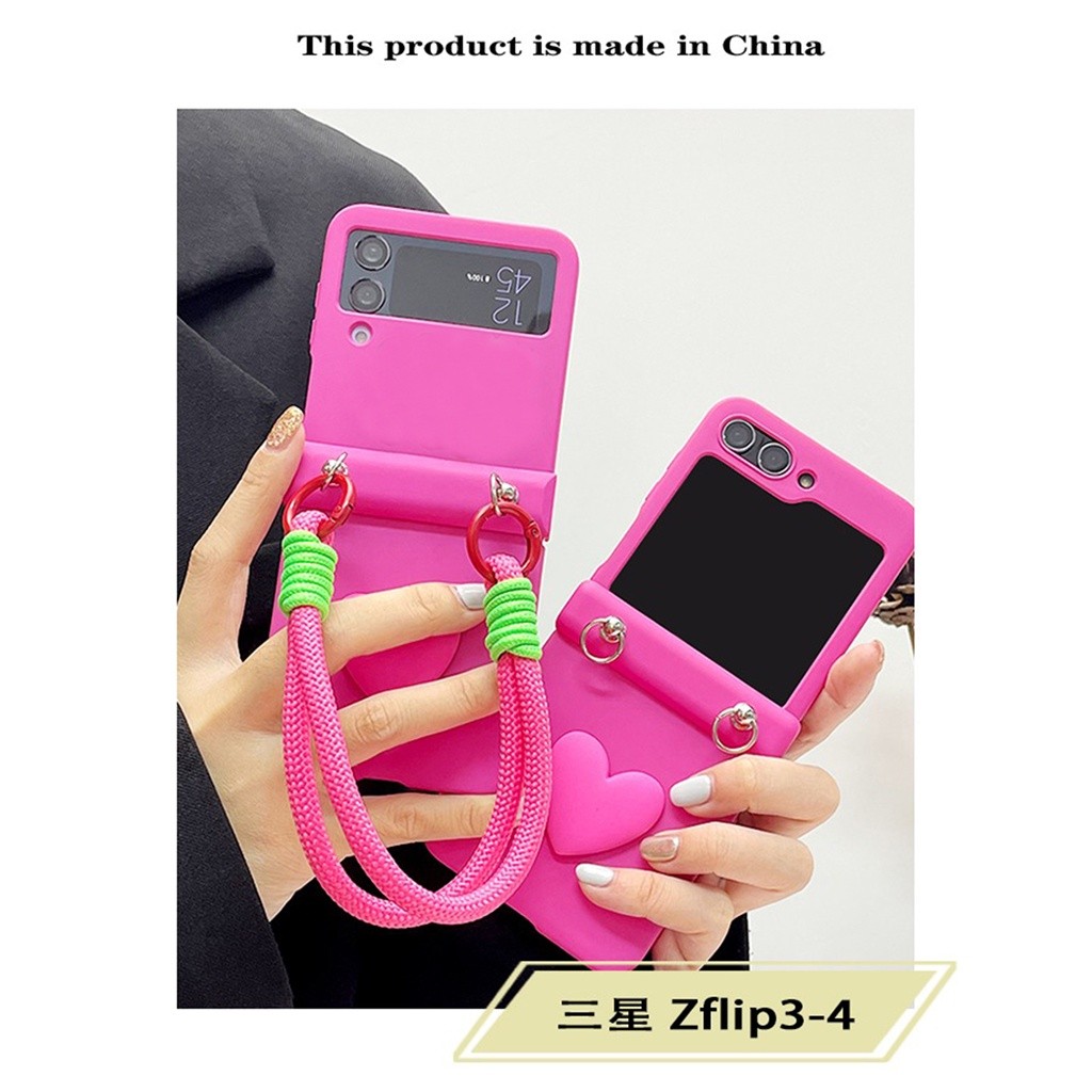 Korea Sederhana Mewah Rosered Jantung Portable Lanyard Kasus untuk Samsung Galaxy Kasus untuk Galaxy