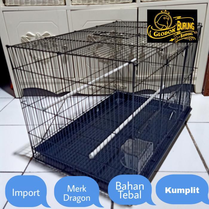 Sangkar Kandang Kotak Umbaran Tebal Ternak Burung Lovebird Kucing - Merah