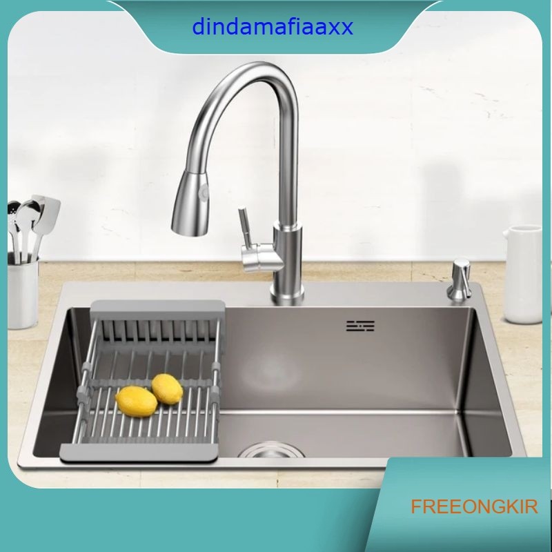 KITCHEN SINK 8050 7545 / Wastafel Bak Cuci Piring Stainless SUS304 Tebal 80cm x 50cm / 75cm x 45cm P