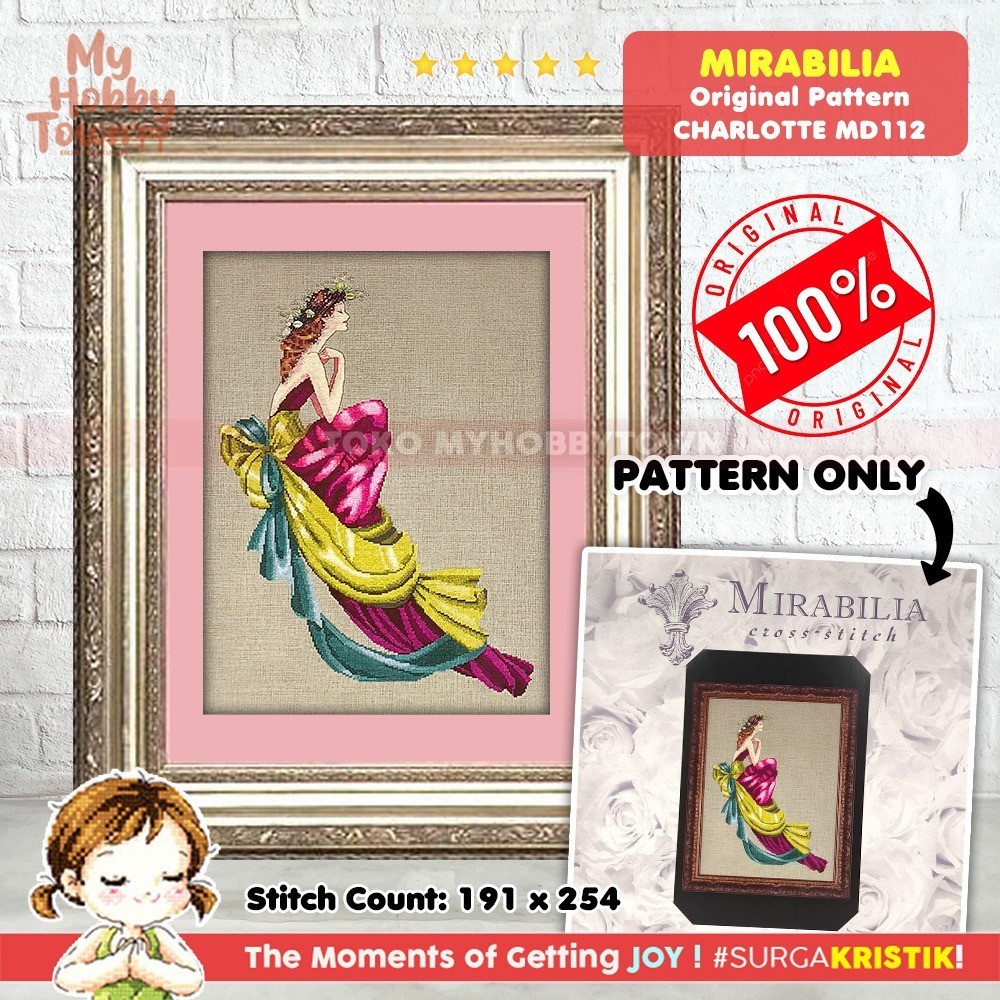 POLA Sulam Kristik Strimin Asli Original Mirabilia Charlotte MD112