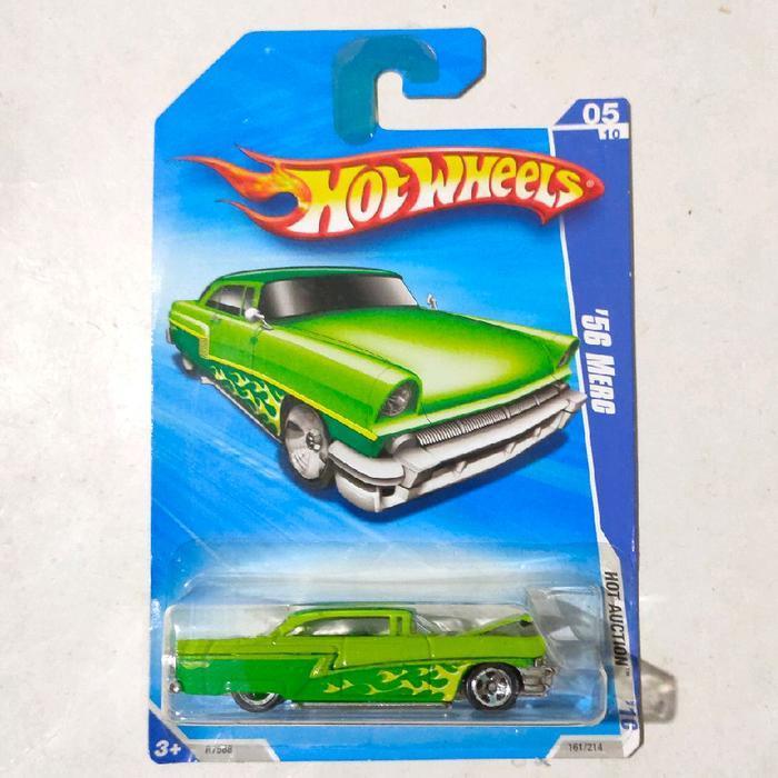 Mainan Hot Wheels 56 Merc hijau 2010 Hot Auction open kap mesin