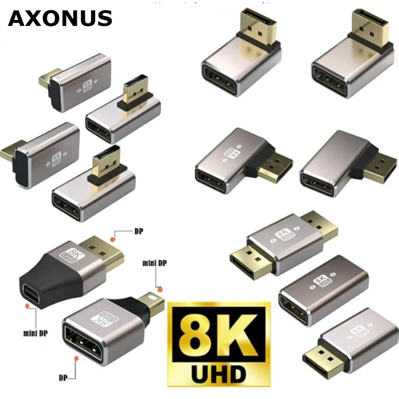 Mini DP 8K splayPort 1.4 Adapter DP Male to Female Extender Alloy Shell Female to Female Extension C