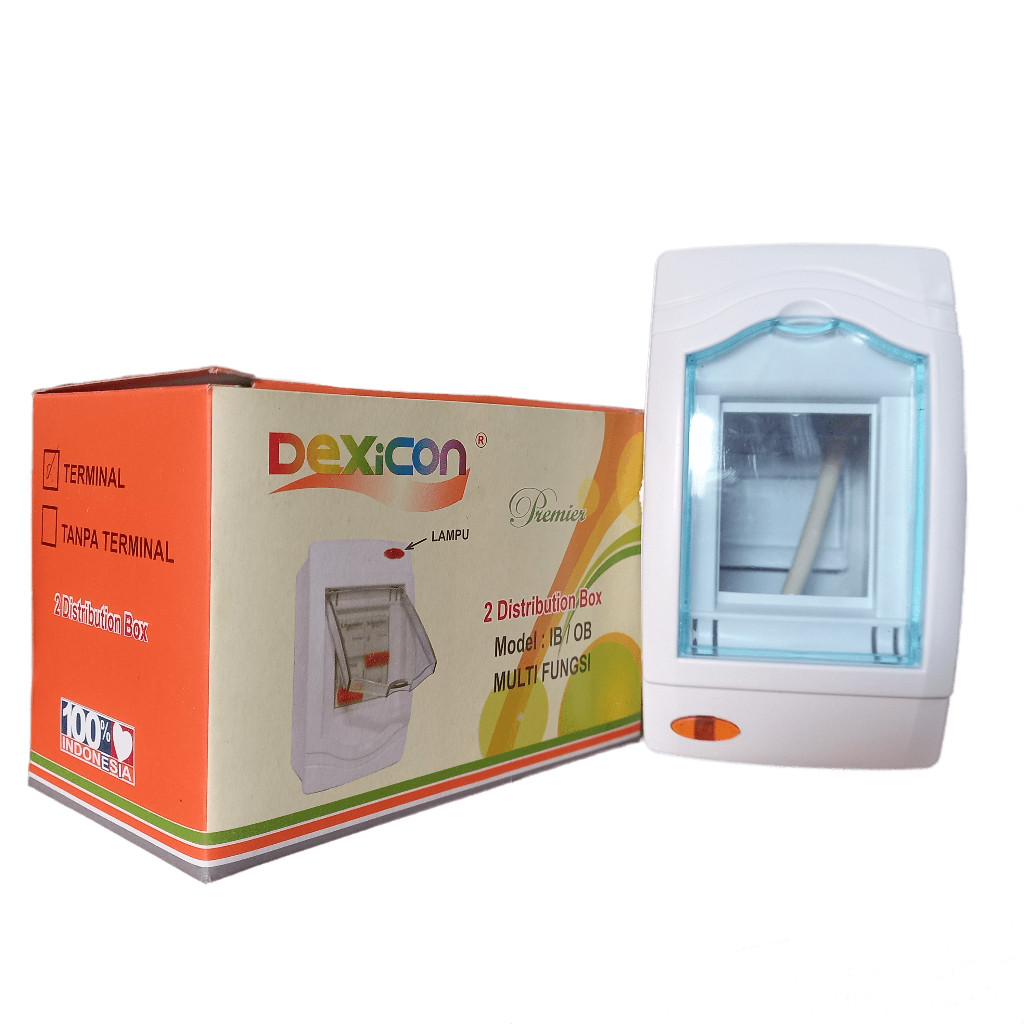 BOX MCB 2 GROUP PEMASANGAN TANAM DAN TEMPEL  IB / OB PlUS LAMPU INDIKATOR DEXICON