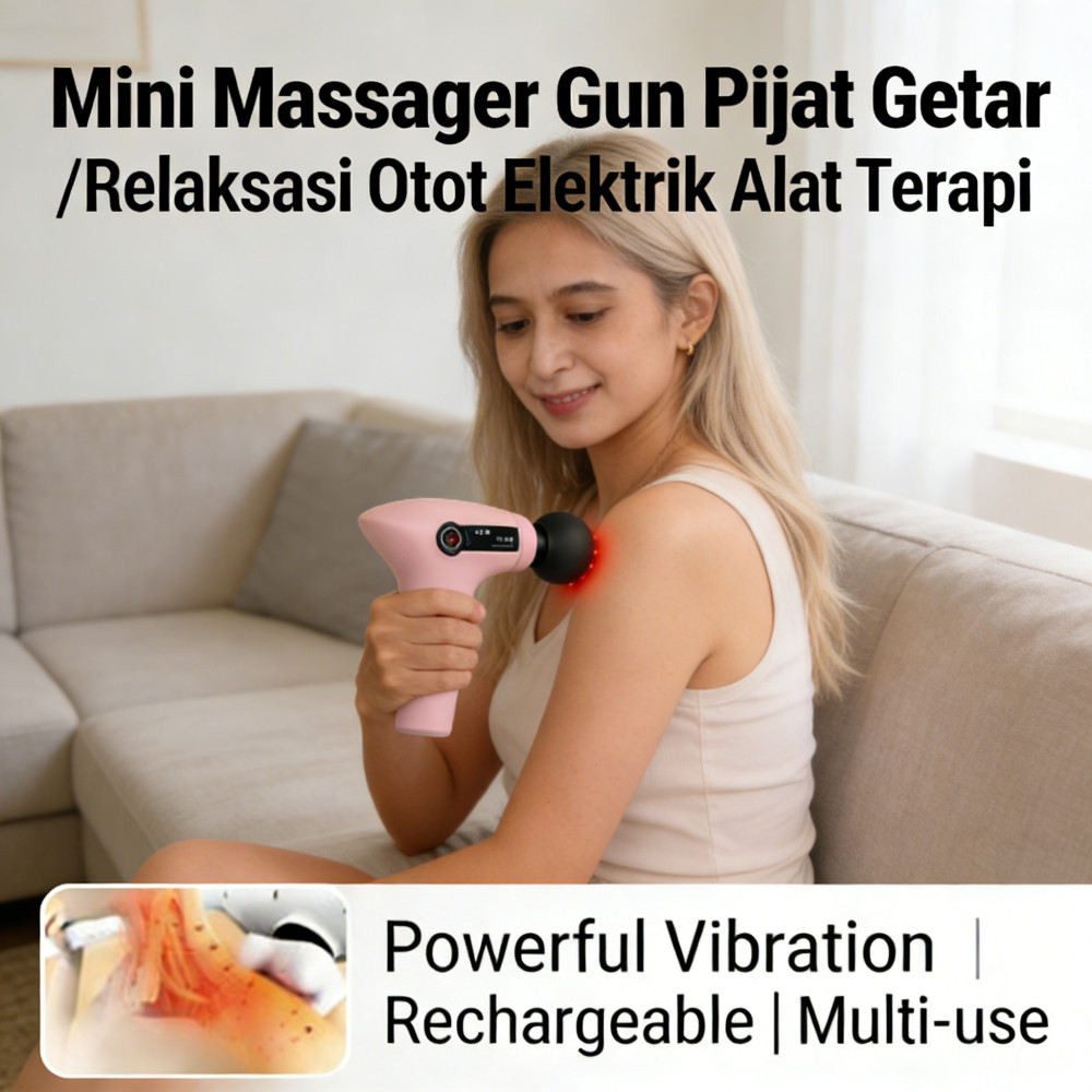 Pijat Getar Elektrik Mini Gun / Otot Alat Pijat Relaksasi Terapi / Alat Elektrik Alat Pijat