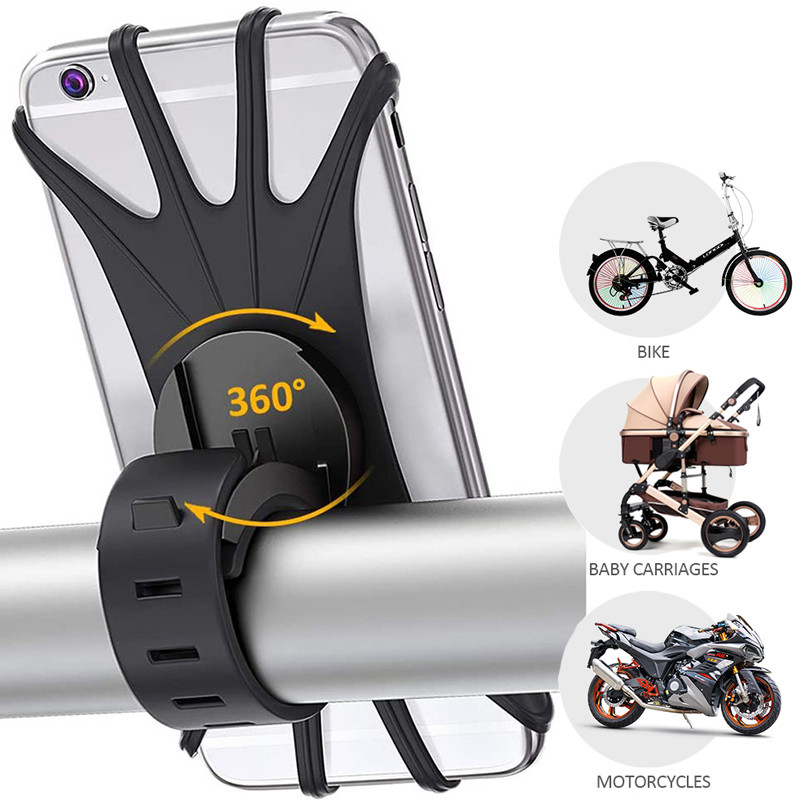 360 Degrees Rotatable Silicone Bicycle Phone Holder Accessories For iPhone Ring Bike Motorcycle Stan