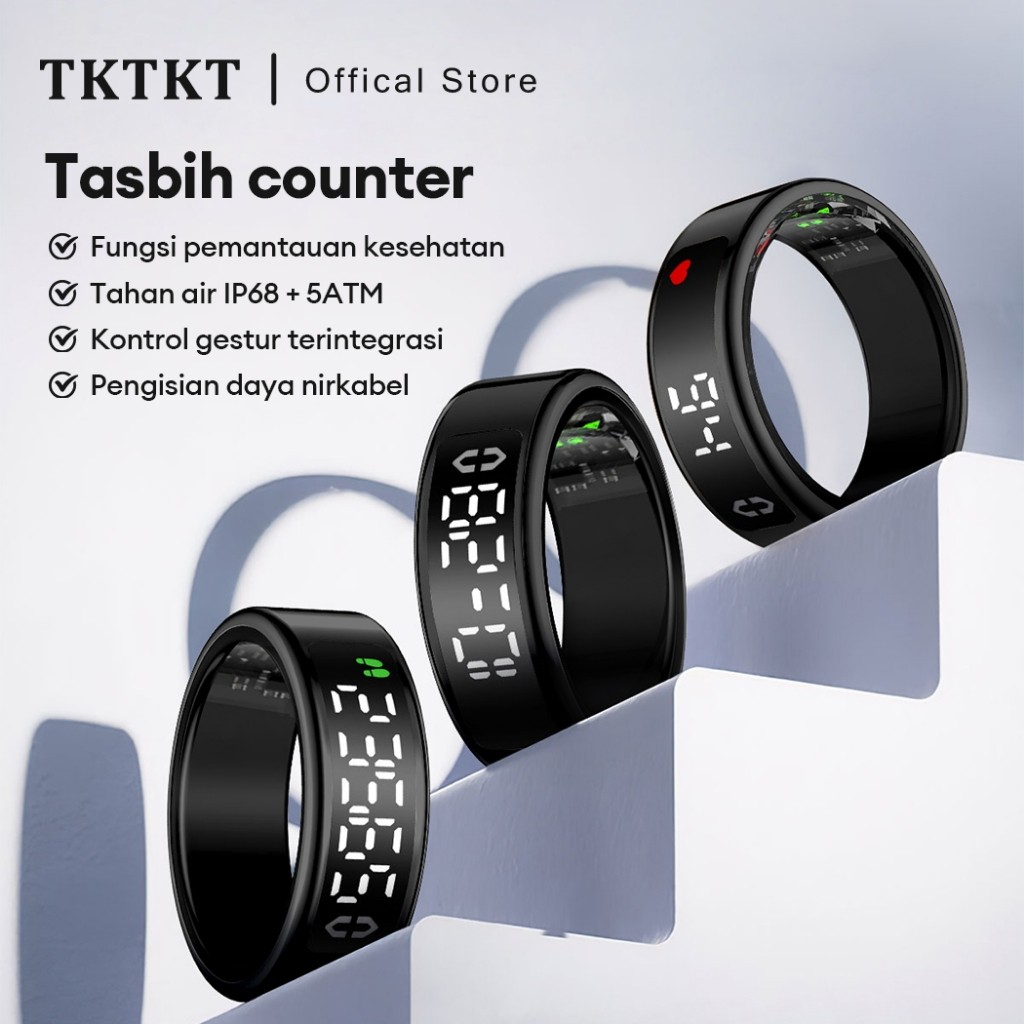 GARDESHOP.ID TKTKT tasbih digital cincin Counting Ring Digital-Hitung Zikir Otomatis Cincin pemantau