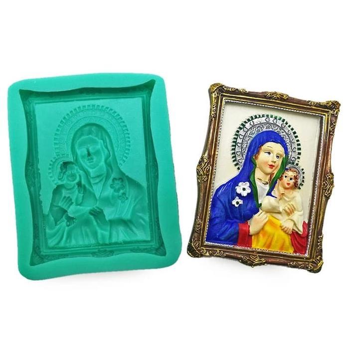 Cetakan Silikon Fondant Yesus Santa Maria Painting - Santa Maria