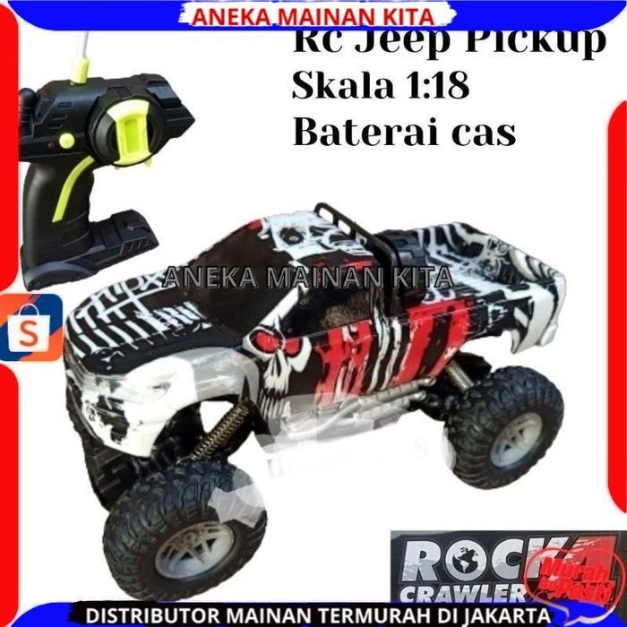 PROMO DISKON (BISA COD) PROMO MOBIL REMOTE CONTROL ROCK 4 CRAWLER PICK UP 2WD BATERAI CAS - RC JEEP 