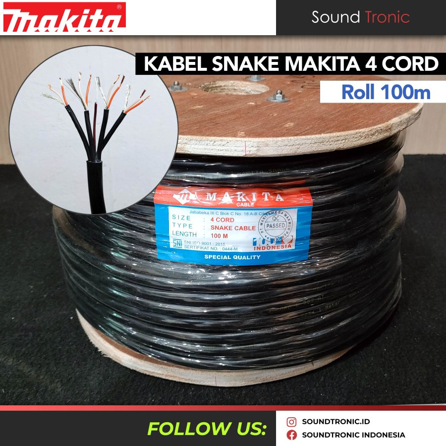 Kabel Snake Audio isi 4 cord MAKITA 4 Channel 20M 20 Meter