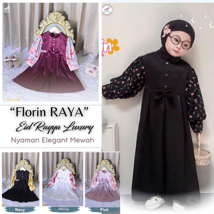 Gamis Bayi Florin | Gamis anak Perempuan set jilbab Zalira Kids usia Newborn 0 bulan - 6 tahun Gamis