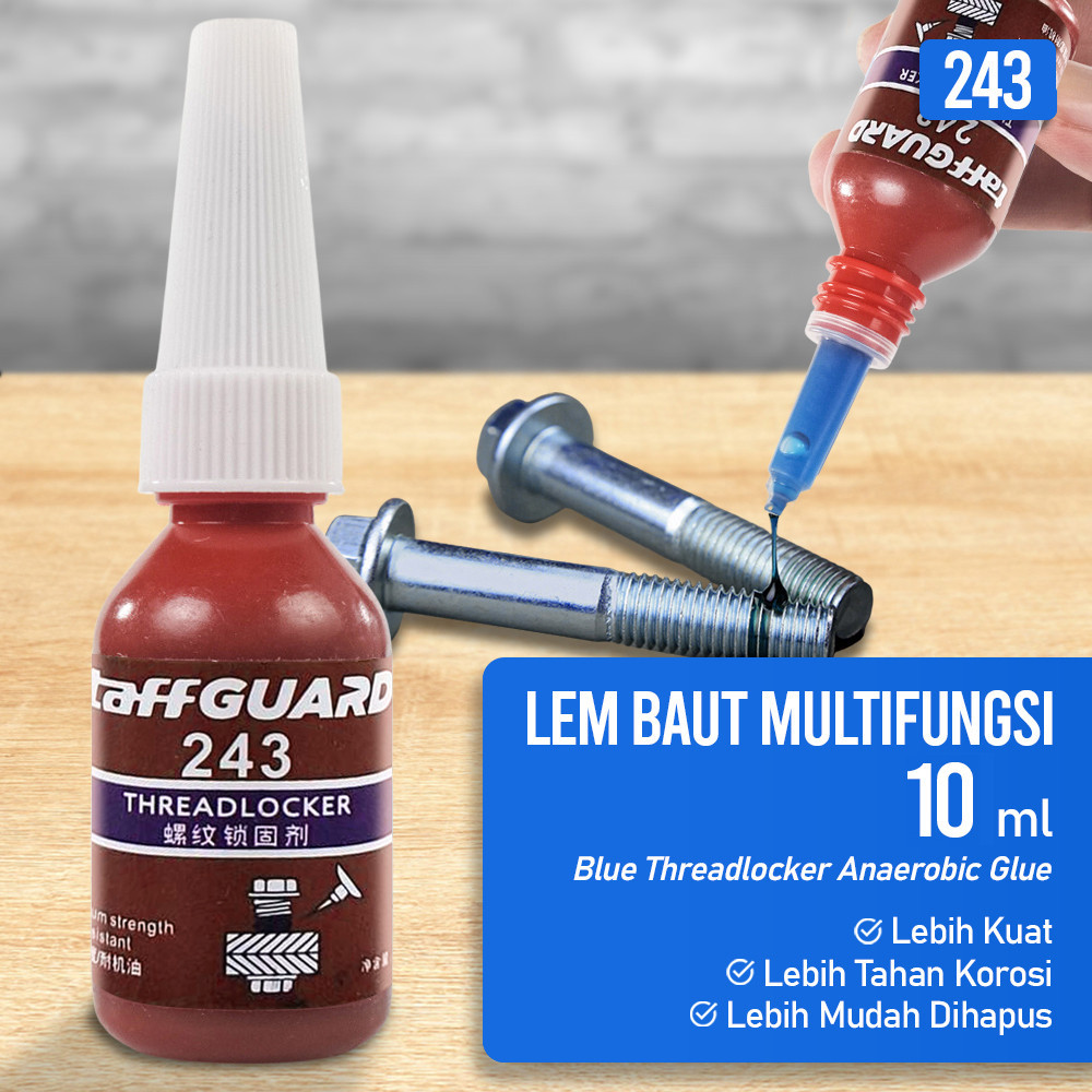 RC TaffGUARD Lem Baut Multifungsi Blue Threadlocker Anaerobic Glue 10ml - 243
