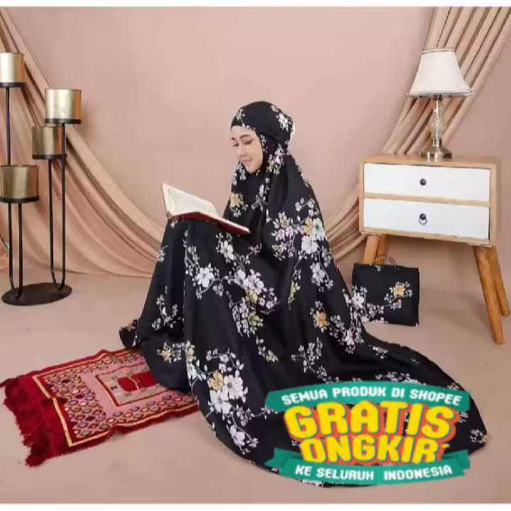 Mukena Dewasa Bahan Adem 2 in 1 Motif Bunga Mukena Bali Traveling Mini Pouch/ moment