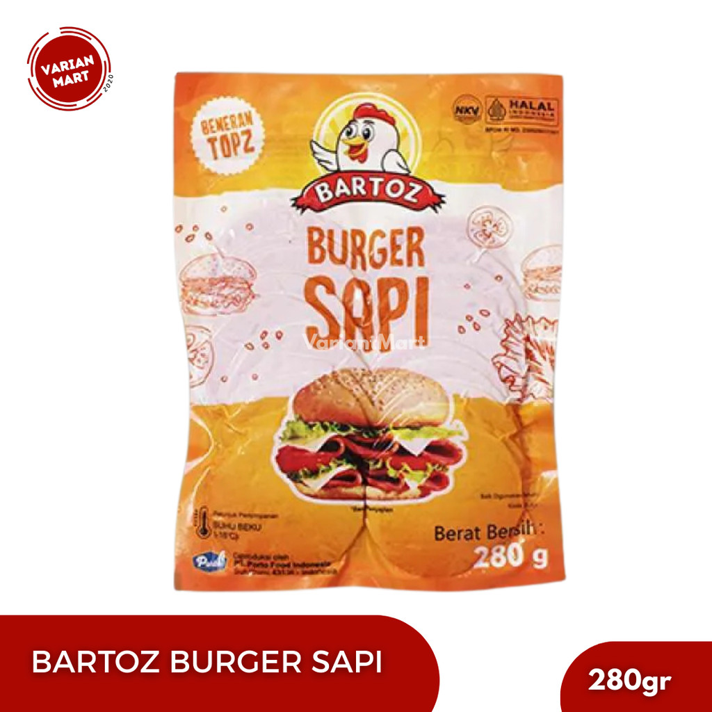 Bartoz Beef Slice Burger / Burger Sapi Slice / Iris 280gr