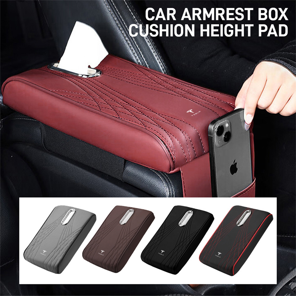 1pc Car Center Console Arm Rest Heightening Cushion Protection Pad For Tesla Model 3 S X Y Roadster 
