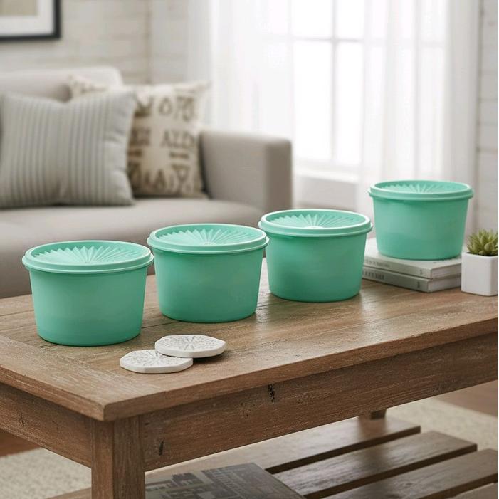 Promo 4PC Midi Deco 1L - Toples Lebaran - Tupperware - Ungu Soft 4PC Terlaris