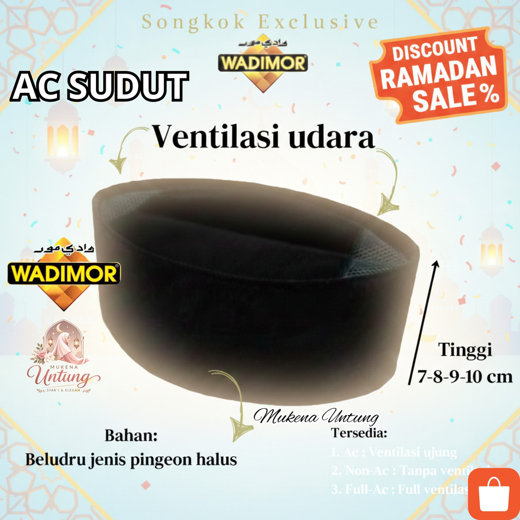 Peci AC Sudut Wadimor Original Kualitas Super Hitam
