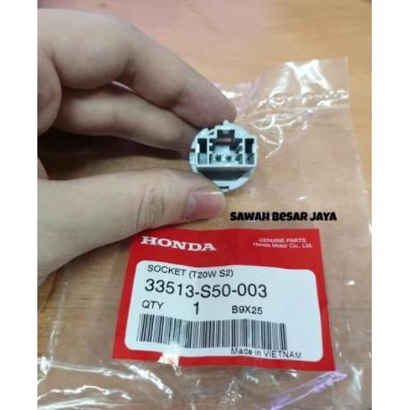 Soket Socket Fitting T20 Bohlam Lampu Rem Stop Lamp Kaca Besar Belakang Atas Tengah Honda Jazz S RS 