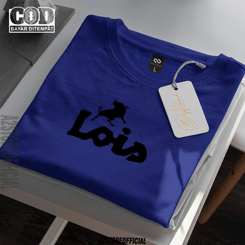 Cod Kaos Baju Lois Text Black Tshirt Premium Quality Lengan Pendek Pria Wanita Baju Premium