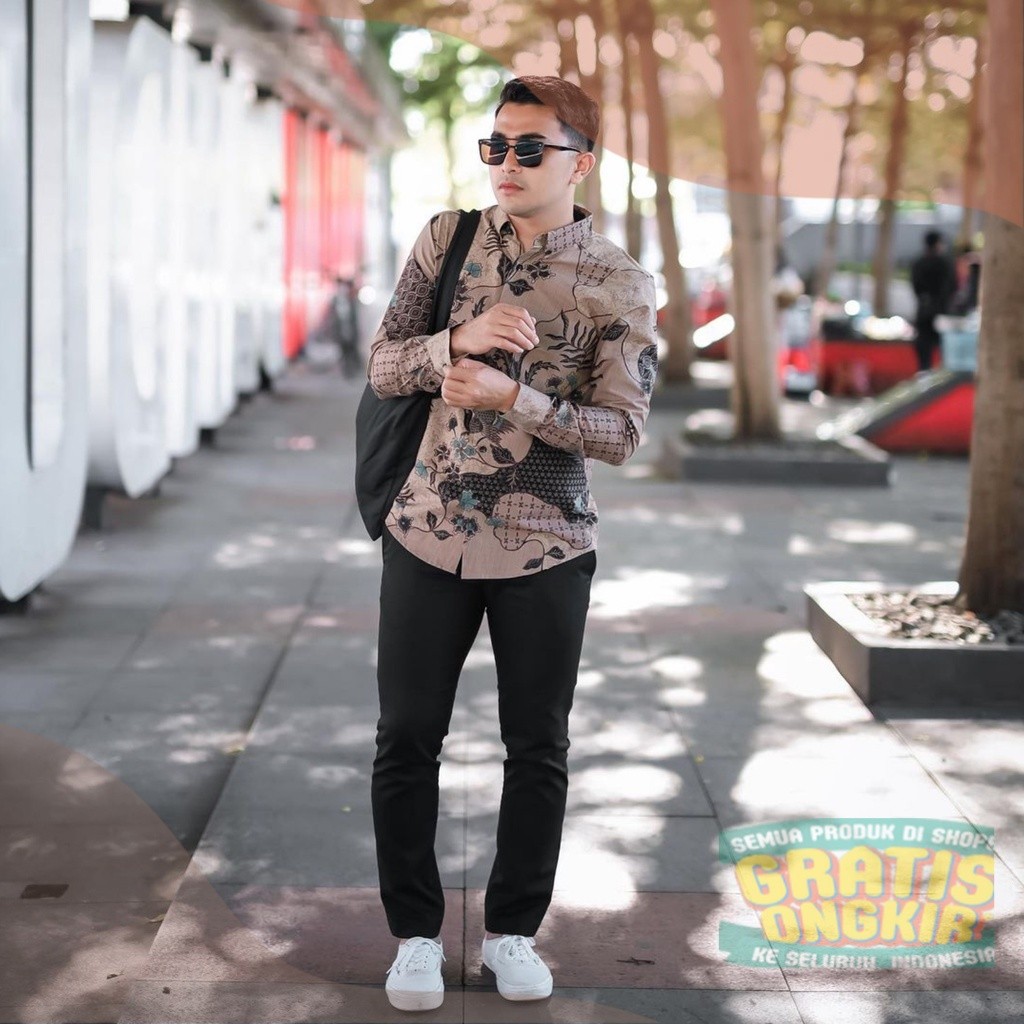 Latte Series #A | New Arrival Distro Kemeja Baju Batik Pria Lengan Panjang Pria Cowo Cowok Bordir So