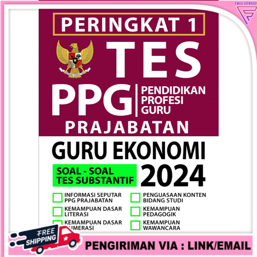 TESKU.ID BUKU PERINGKAT 1 TES PPG PRAJABATAN GURU EKONOMI 2024 IDO207 BACA DESKRIPSI