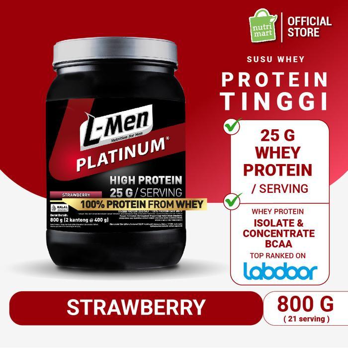 Well Herbal L-Men Platinum Strawberry 800 gram / 1,7 lbs - 25g Whey Protein