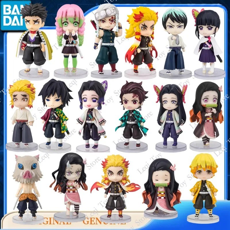 Bandai Genuine Figuarts Mini Kamado Nezuko Tomioka Giyu Rengoku Kyojuro Tanjiro Kamado Anime Figures