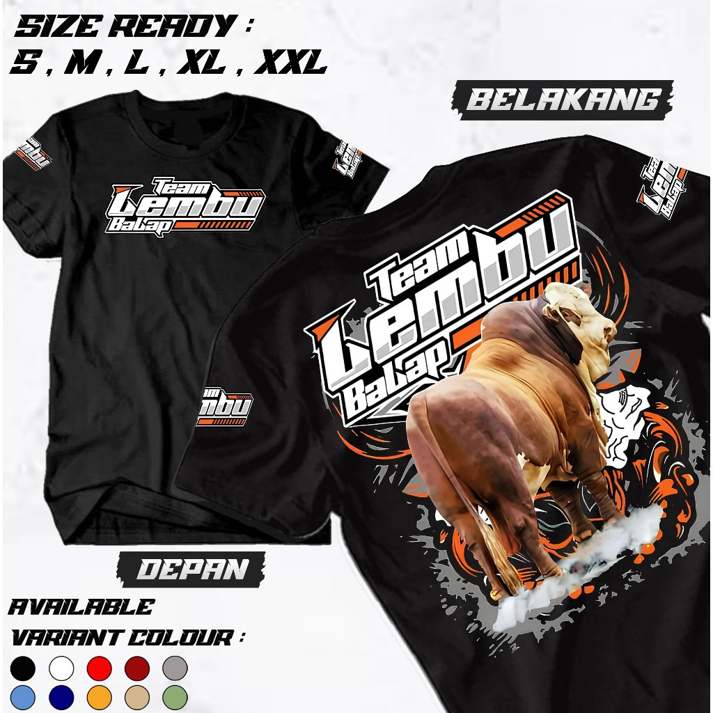 - Kaos Team Lembu Balap / Kaos Sapi Balap / Cotton 30S - Kaos Distro Premium - Kekinian - Kaos Lenga