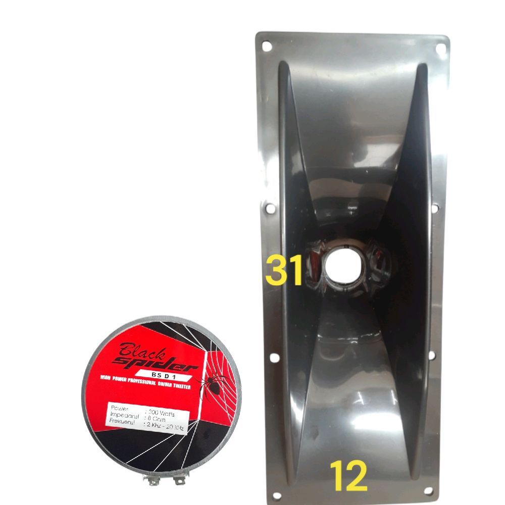 Tweeter Black Spider D1 300 Watt Plus Corong PVC 12x31 CM