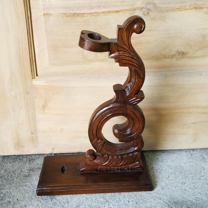 Jagrak Stand Pusaka Isi 1 Kayu Ukir Ukiran Motif Bunga