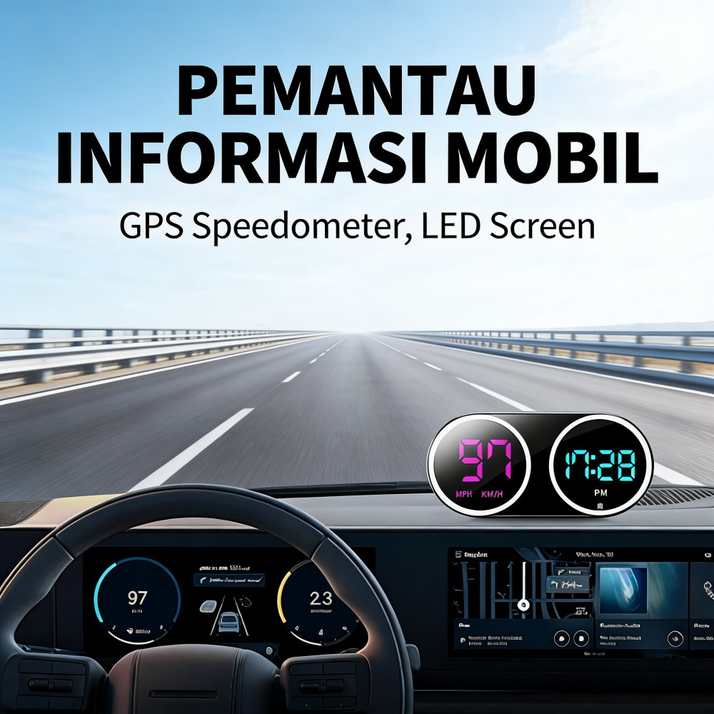Mobil Truk Kendaraan Motor HUD KM/H Tampilan MPH Speedometer Universal GPS Mobil