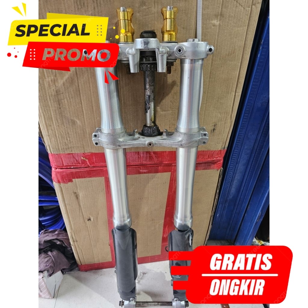 Shock Depan USD KLX BF Original Silver Upside Down Kawasaki KLX 150 BF