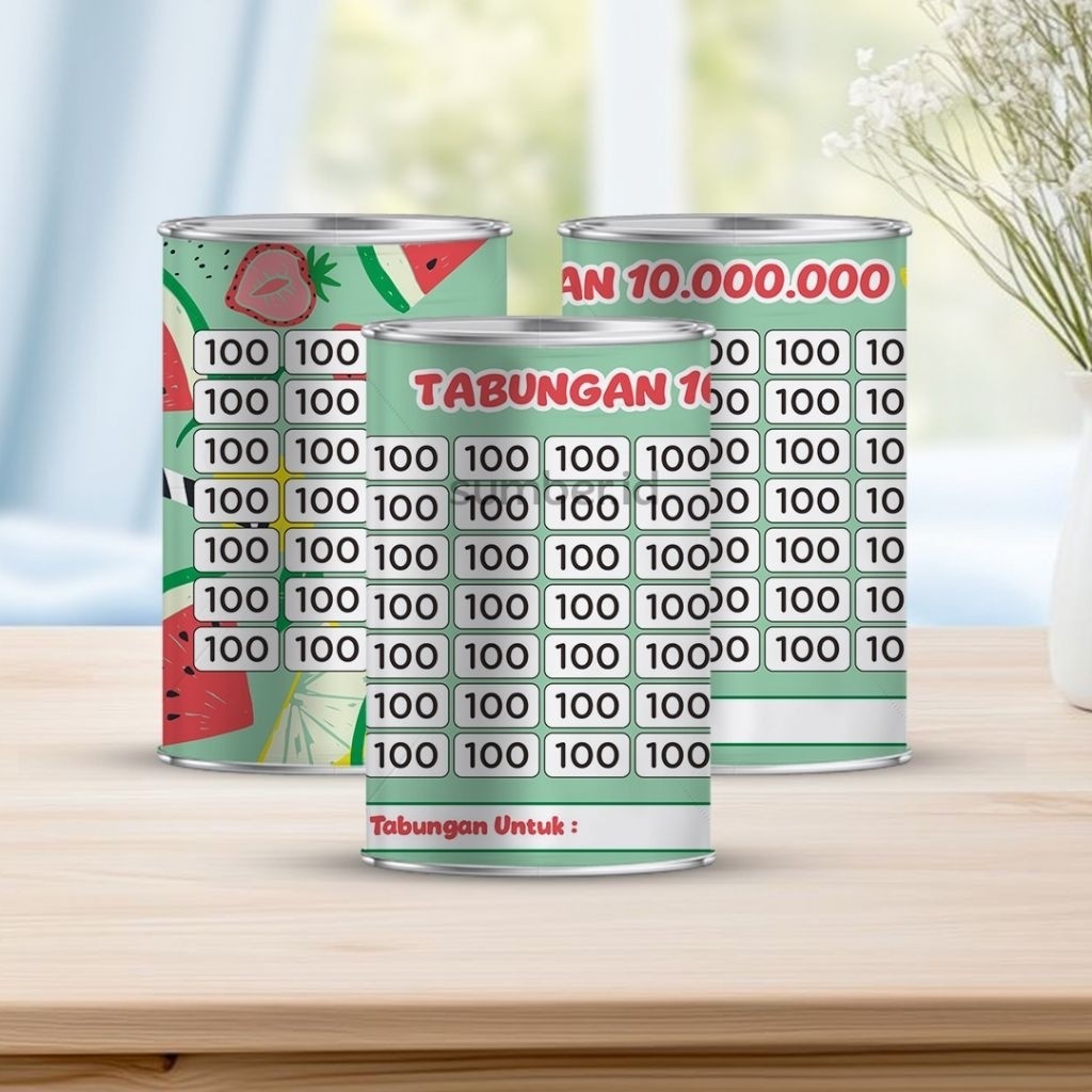Celengan target 10juta pecahan 100ribu permanen buka tutup tabungan mini 100K GET 10JT ukuran 10 cm 