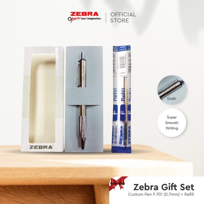 Paket Ballpoint Zebra F-701, Refill f-701 Hitam - Bisa di grafir nama