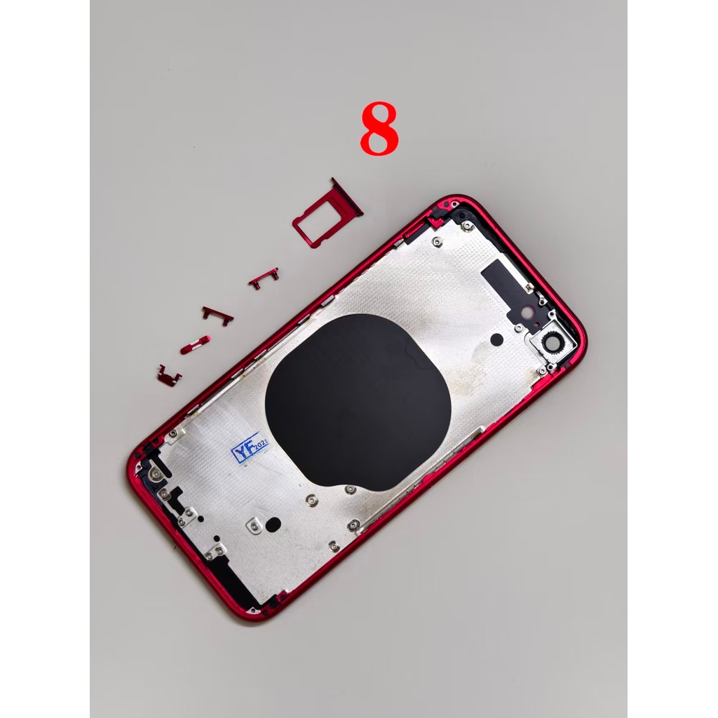 Original For Iphone 8 Plus Housing Cover Battery Door Rear assis Middl Frame Case with Back Glass + 