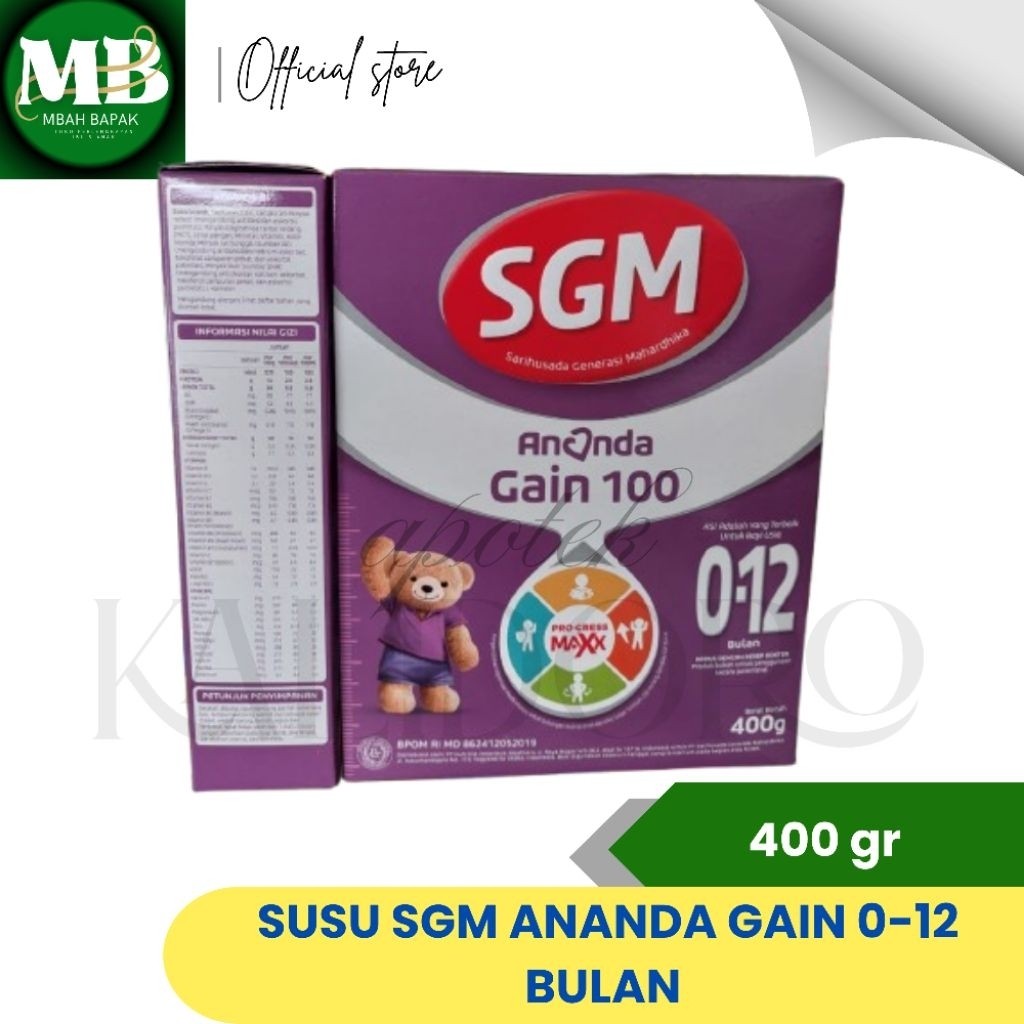 SGM GAIN OPTIGROW 1+ & GAIN 0-12 400 GRAM, EXP 2028 [TERMURAH-COD-LANGSUNG KIRIM] APOTEK KALIDORO 1