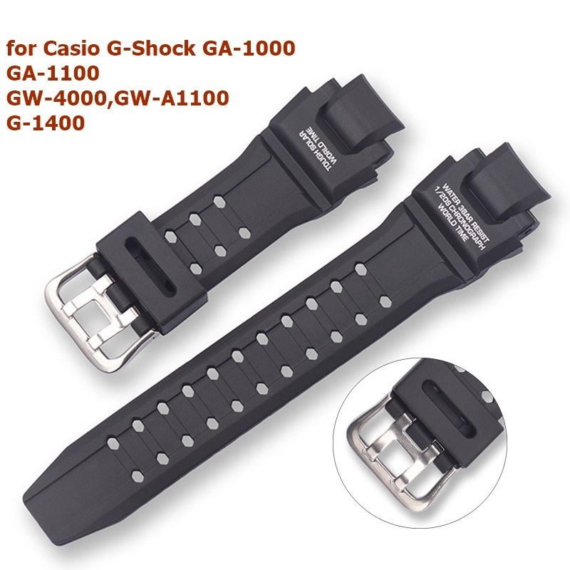 Ready Strap Tali Jam Casio G-Shock GA-1000 GA 1100 GW-4000 GW-A1100 G-1400 Rubber Hitam
