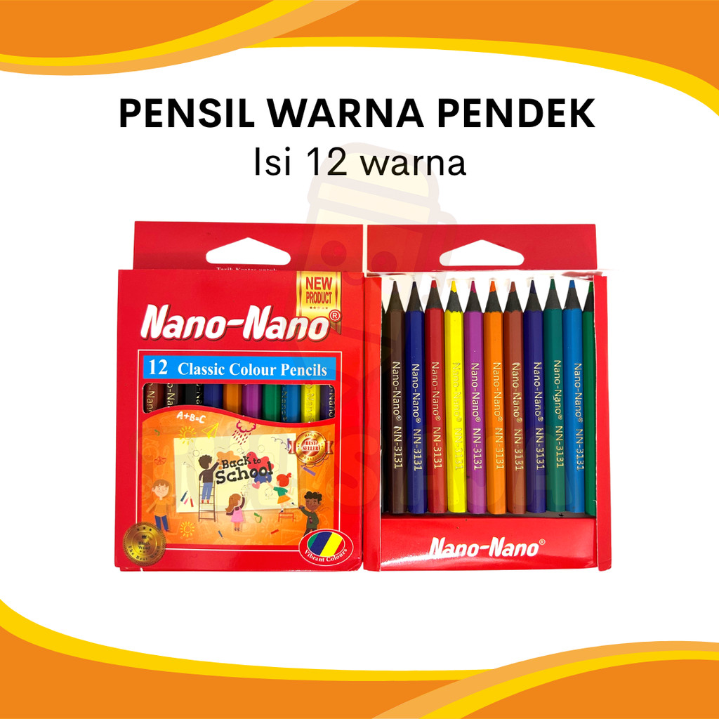 PENSIL WARNA PENDEK KELIR KAYU MURAH