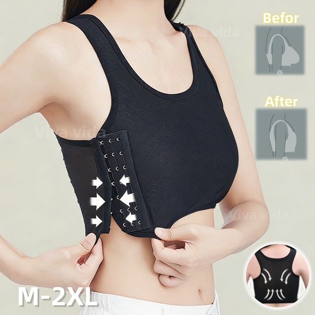 Breast Binder Perata Dada Cewek Unisex Binder Half  Sport Bra Perata Dada Korset Dada