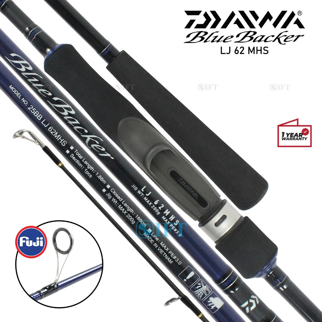 Joran DAIWA BLUE BACKER [2025] LJ 62MHS 62MHB 188cm | Sambung 1 Fuji Guides + Seat | OH Spinning Bai