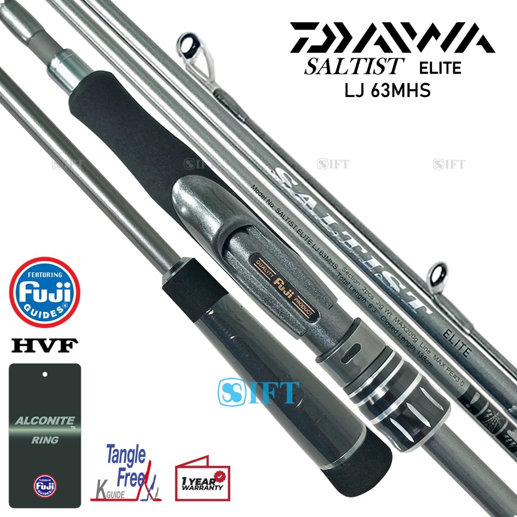 Joran DAIWA SALTIST ELITE LJ | Fuji Alconite + Seat + HVF blank | Spinning Light Jigging Resmi | | S