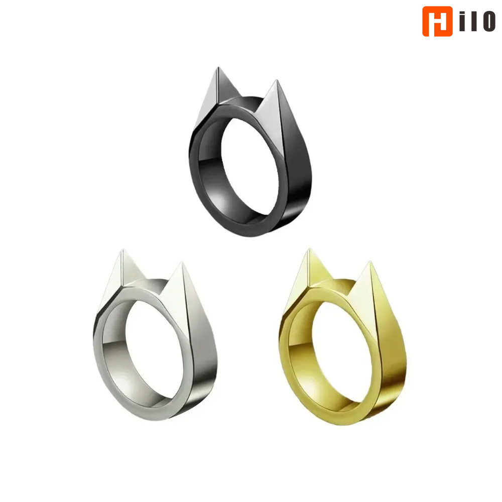 Cat's Ear Safety Survival Metal Defense Ring Self Supplies Defense Rings Broken Window Men/Women Out