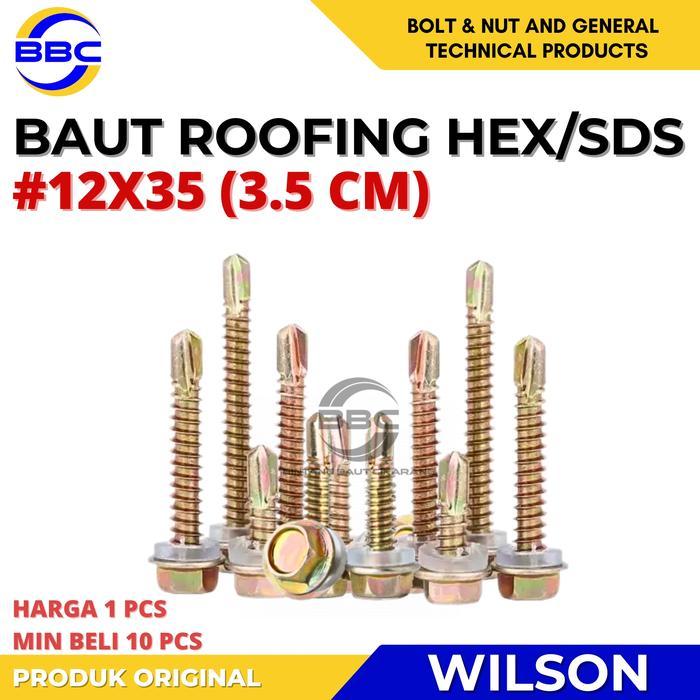 Sekrup Roofing SDS 12X35 Baut Roffing Baja Ringan HEX SDS
