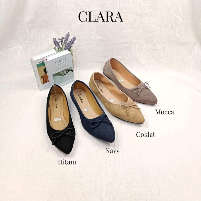 42-43 BIG SIZE UKURAN IMPORT CLARA Sepatu Besar Eva shoes Flat shoes Pita Bludru JUMBO (H210) Wanita