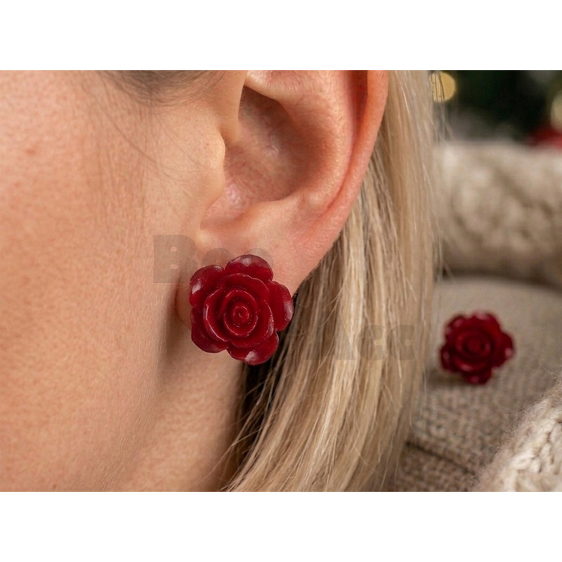 Bee Acc Anting Plastik Mawar Besar Jumbo