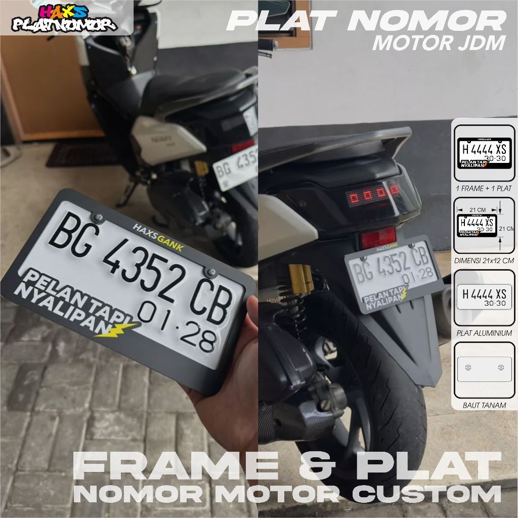 Frame & Plat Nomor Motor Custom JDM