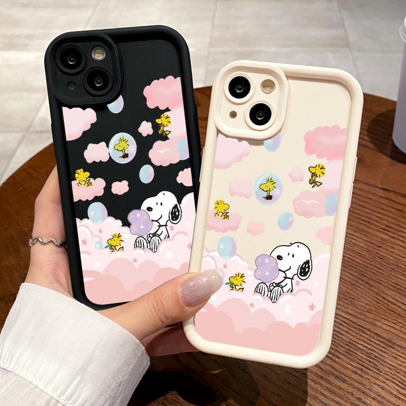 Softcase OPPO Reno5 4G 5G Reno3 Reno4 F Lite K Z Reno6 Slikon Case Lucu Snoopy Anticrack Casing Hand