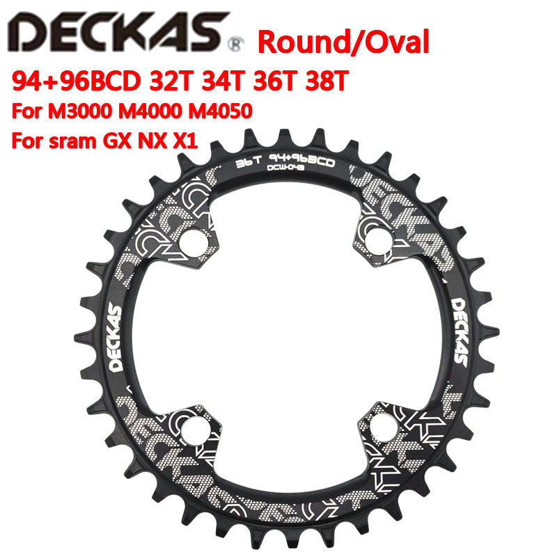 DECKAS 94+96 BCD Chainwheel Sepeda Bulat/Oval 32T 34T 36T 38T Chainring MTB untuk M4000 M4050 GXs NX
